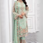 Rangoon by Ramsha Embroidered Chiffon Suits Unstitched 3 Piece Volume 8 D-805 - Luxury Collection
