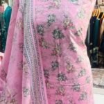 Unstitched Asian Chiken kari embroidery Cotton printed shalwar kameez suits