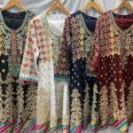 NEW EMBROIDERED 3 PIECE READYMADE CHIFFON FROCK SUITS