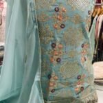 Unstitched Asian pakistani indian shalwar kameez Chiffon embroidered suits.