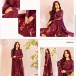 Embroidered Semi Stitched 3 Piece Fancy Frock style 03