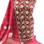 Unstitched Asian pakistani indian shalwar kameez Chiffon embroidered suits.