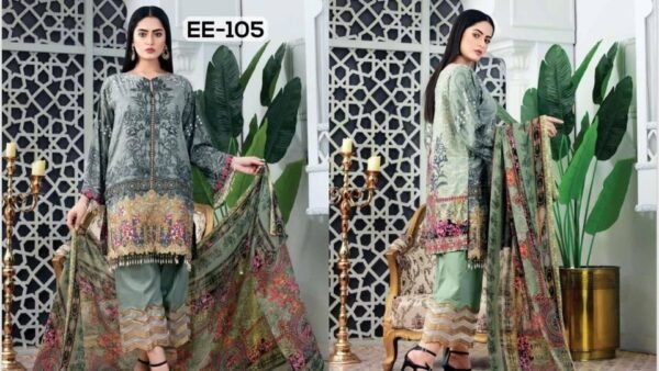 ESHAEMAN PREMIUM LUXURY EMBROIDERED LAWN Vol-1 EE2-105