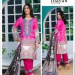 NEW LADIES GIRLS INAYA DESIGNER ORIGINAL KATRAHI DHANAK STITCHED SUITS D-01