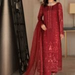 Le Festa By Emaan Adeel Embroidered Organza Suit Unstitched 3 Piece LF-504 - Premium Collection