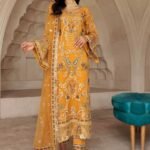 Le Festa By Emaan Adeel Embroidered Chiffon Suit Unstitched 3 Piece LF-506 - Premium Collection