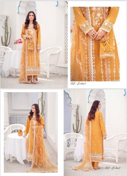 Ibtedaa by Malala Fatima Heavy Embroidered Lawn Collection D-2 Eshal