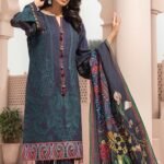 Jazmin Embroidered Linen Unstitched 3 Piece Suit Design 03  - MAHSA Winter Collection