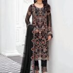 Rangoon by Ramsha Embroidered Chiffon Suits Unstitched 3 Piece Volume 8 D-804 - Luxury Collection