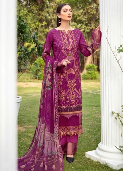 Riwayat by Ramsha Embroidered Lawn Suits Unstitched 3 Piece Design Y-207 - Luxury Collection