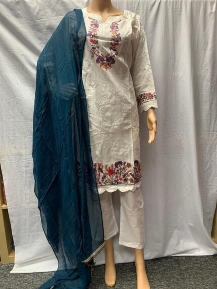 NEW EMBROIDERED 3 PIECE READYMADE COTTON SUITS R03