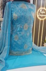 Unstitched Asian Pakistani indian printed Crape Silk Kameez and salwar suits.