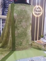 Unstitched Asian Pakistani indian printed Crape Silk Kameez and salwar suits. - Image 5