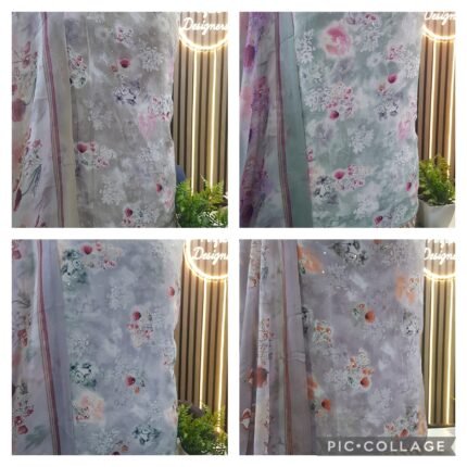 Unstitched Asian Pakistani indian printed Crape Silk Kameez and salwar suits.