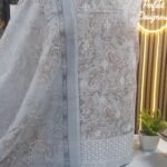 Ladies Unstitched soft cotton printed thread work shalwar kameez 3 piece suits.