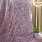 Ladies Unstitched soft cotton printed thread work shalwar kameez 3 piece suits.