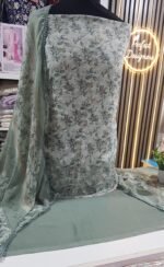 Unstitched Asian Pakistani indian printed Crape Kameez and salwar suits. - Image 2