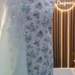 Unstitched Asian Chiken kari embroidery Cotton shalwar kameez suits