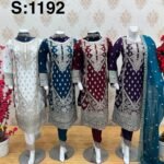 New designer ready made 3Piece chiffon embroidered suit with beads work D-1192