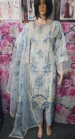 Pakistani-Indian Designer Ready to Wear Heavy Embroidered Organza Suits .