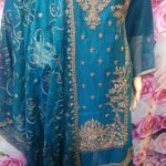 New designer ready made 3Piece chiffon embroidered suit with beads work .