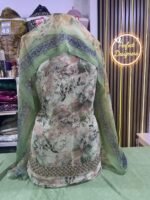 Unstitched Asian Pakistani Indian shalwar kameez crape Printed suits 4 Colours - Image 5