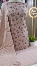 Unstitched pakistani Indian Embroidered alpine winter suits with pashmina shawl D-596 - Image 4