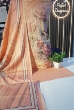 Unstitched pakistani Indian Sequence Embroidered Alpine winter suits with printed Sequence Embroidered Dupatta - Image 2