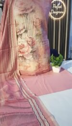 Unstitched pakistani Indian Sequence Embroidered Alpine winter suits with printed Sequence Embroidered Dupatta - Image 3