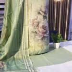 Unstitched pakistani Indian Sequence Embroidered Alpine winter suits with printed Sequence Embroidered Dupatta