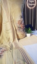 Unstitched pakistani Indian Sequence Embroidered Alpine winter suits with printed Sequence Embroidered Dupatta - Image 5