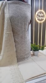 Unstitched pakistani Indian Printed alpine winter suits with embroidered shawl D-14127 - Image 5