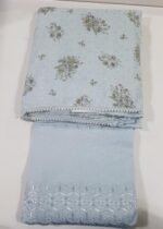 Unstitched pakistani Indian Embroidered alpine winter suits with embroidered shawl D-845 - Image 3