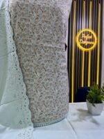 Unstitched pakistani indian Printed alpine winter suits with embroidered shawl - Image 4