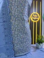 Unstitched pakistani indian Printed alpine winter suits with embroidered shawl - Image 6