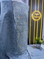 Unstitched pakistani Indian Embroidered alpine winter suits with embroidered shawl D-14128 - Image 2