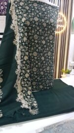 Unstitched Embroidered marina winter suits with printed pashmina shawl - Image 5