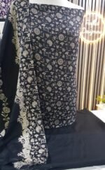 Unstitched Embroidered marina winter suits with printed pashmina shawl