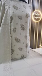 Unstitched pakistani Indian Embroidered alpine winter suits with embroidered shawl D-845 - Image 11