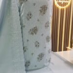 Unstitched pakistani Indian Embroidered alpine winter suits with embroidered shawl D-845