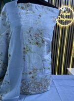 Unstitched Asian Cotton Embroidered and Printed suits - Image 4