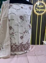 Unstitched Asian Cotton Embroidered and Printed suits - Image 5