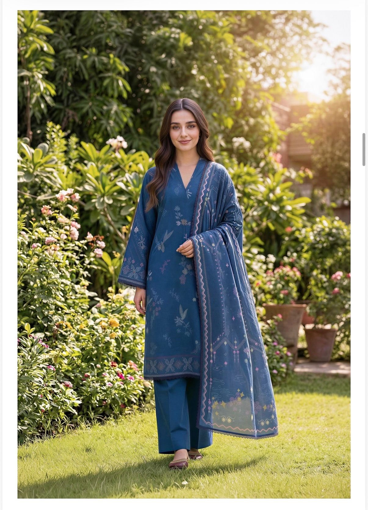 1909b518-af11-492a-97a3-89d2cab73e11 ZYNC Luxury Lawn unstitch Printed collection FZ-3 - Image 1