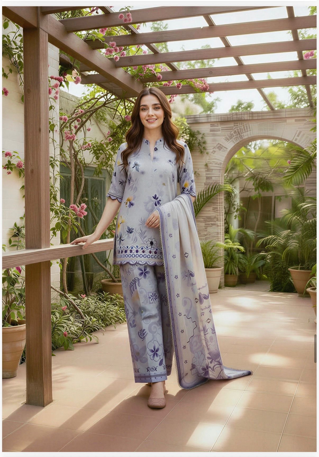 abc320fa-4fa4-4df1-8767-bce3ae3a2cc0 ZYNC Luxury Lawn unstitch Printed collection FZ-10 - Image 1